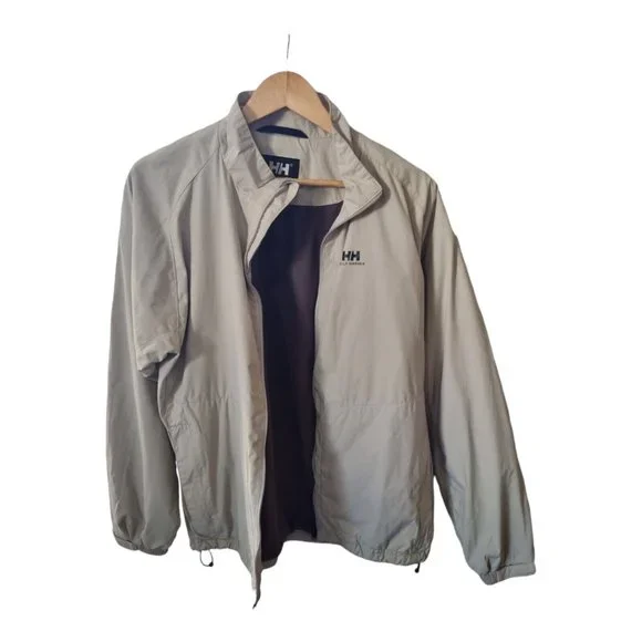 Helly Hansen Men's Size Large Beige Soft Shell Fleece Lined Full Zip Jacket - Picture 7 of 8